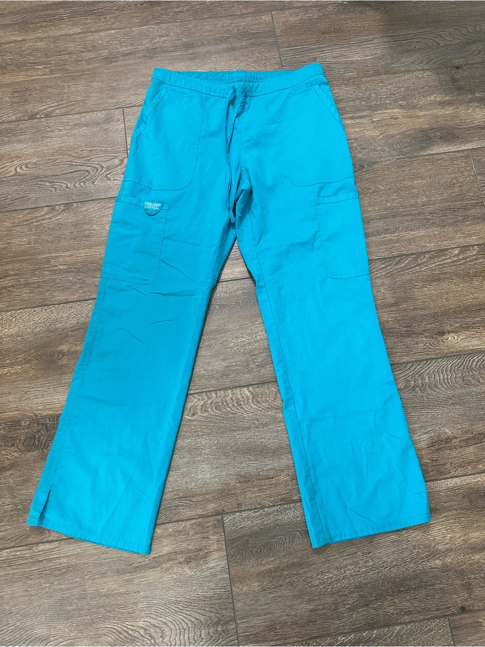 Women's Wide Leg Scrub Pants in Aqua Teal
